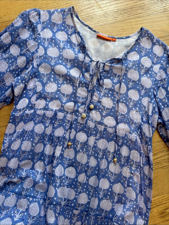 Oliphant Dresses & Skirts - Oliphant blue and white long sleeve dress, size large